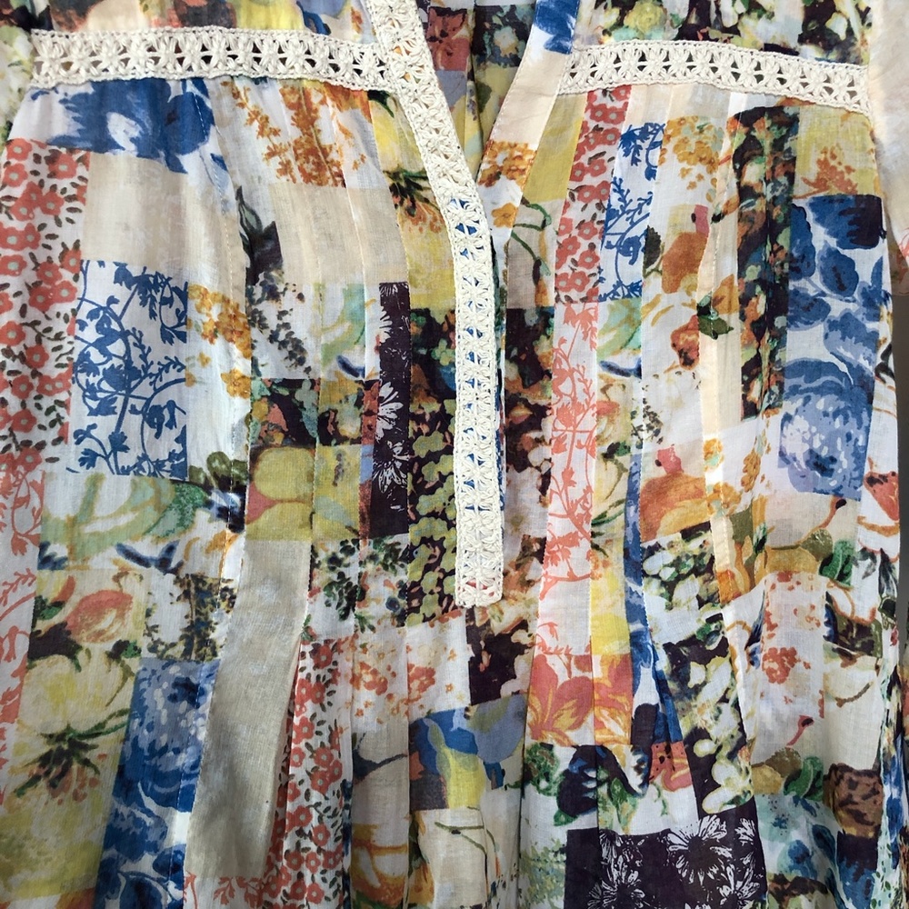 Anthropologie Maeve Floral Abella Pintuck SZ 0 - Picture 6 of 15